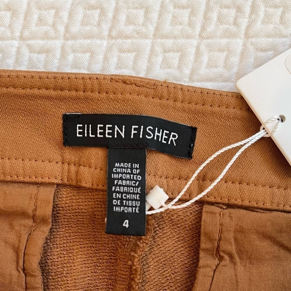 NWT Eileen Fisher Organic Cozy Stretch Slim Pants Dark Clay Size 4 - Picture 9 of 11